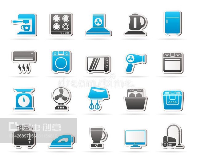 家用电器和电子产品图标Household appliances and electronics icons